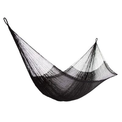 Alternate image for Hand Woven Nylon Black Hammock Double from Mexico Black Relaxation