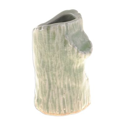 Alternate image for Handcrafted Celadon Bud Vase Faux Bois