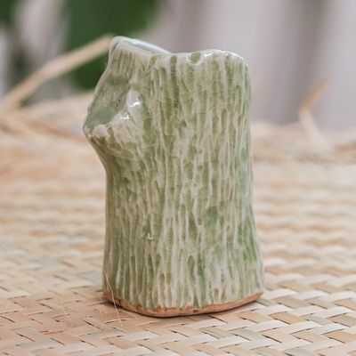 Alternate image for Handcrafted Celadon Bud Vase Faux Bois