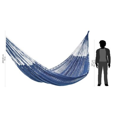 Alternate image for Blue Cotton Rope Hammock Triple Uxmal Navy