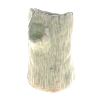 Alternate image for Handcrafted Celadon Bud Vase Faux Bois