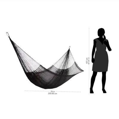 Alternate image for Hand Woven Nylon Black Hammock Double from Mexico Black Relaxation