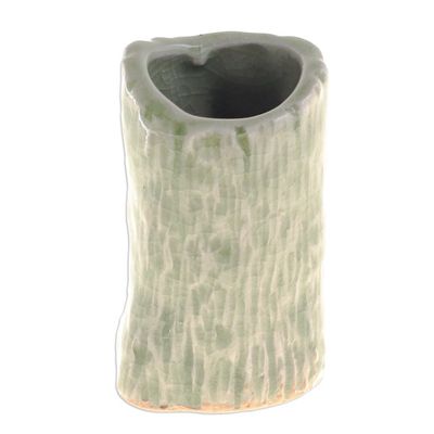 Alternate image for Handcrafted Celadon Bud Vase Faux Bois