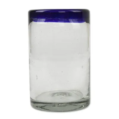 Alternate image for Fair Trade Blue Handblown Glass Tumbler Drinkware Set of 6 Cobalt Classics