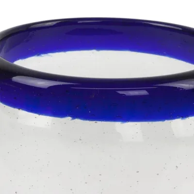 Alternate image for Fair Trade Blue Handblown Glass Tumbler Drinkware Set of 6 Cobalt Classics