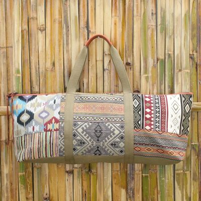 Alternate image for Geometric Patterned Cotton Blend Yoga Mat Bag Summer Fit