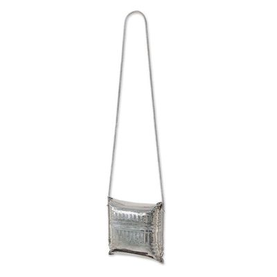 Alternate image for Silver Plated Petite Woven Shoulder Bag Thai Weavings