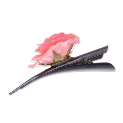 Alternate image for Natural Pink Sweetheart Rose Hair Clip from Thailand Pink Sweetheart