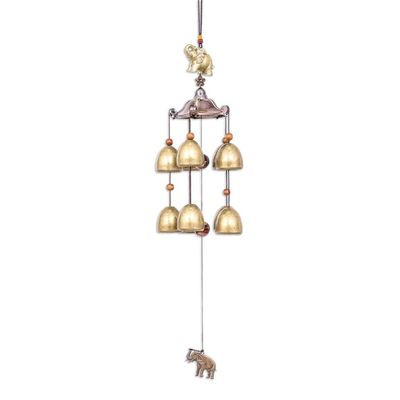 Alternate image for Elephant Themed Wind Chime Made in Thailand Sage Elephant