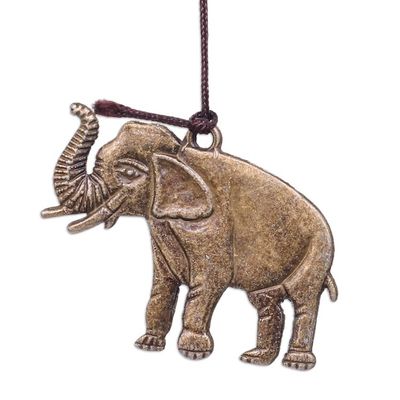 Alternate image for Elephant Themed Wind Chime Made in Thailand Sage Elephant
