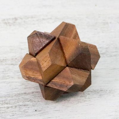 Alternate image for Handcrafted Wood Star-Shaped Puzzle from Thailand Star Challenge