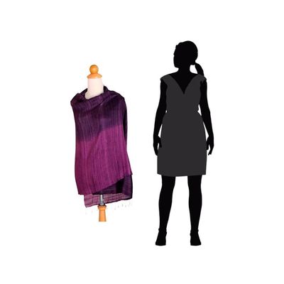 Alternate image for Unique Silk Shawl Bold Violet