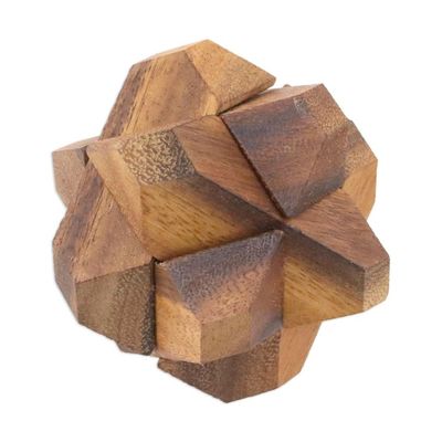 Alternate image for Handcrafted Wood Star-Shaped Puzzle from Thailand Star Challenge