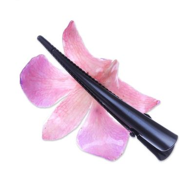 Alternate image for Natural Pale Fuchsia Thai Orchid Hair Clip Pale Fuchsia Orchid Love