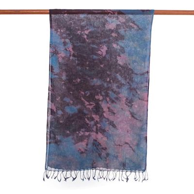 Alternate image for Tie-Dyed Multicolored Cotton Wrap Scarf from Thailand Artistic Colors