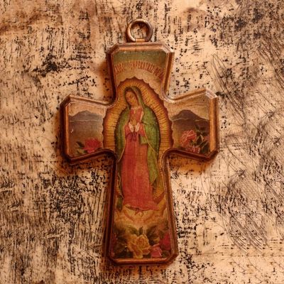 Alternate image for Decoupage cross Virgin of Guadalupe