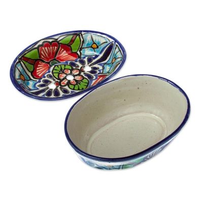 Alternate image for Handmade Talavera Style Ceramic Soap Dish Talavera Bouquet