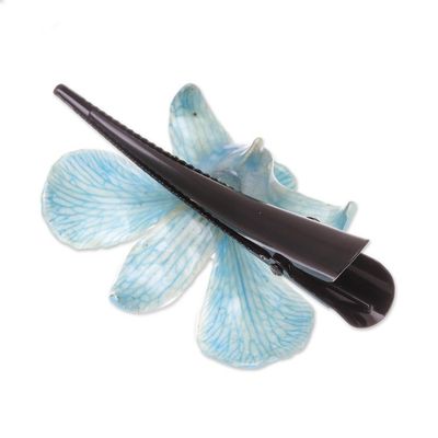Alternate image for Natural Blue Thai Orchid Hair Clip Blue Orchid Love