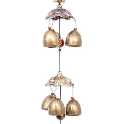 Alternate image for Elephant Themed Wind Chime Made from Aluminum and Brass Wisdom Bells