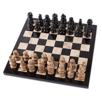 Alternate image for Brown and Black Marble Chess Set from Mexico Cafe Battle