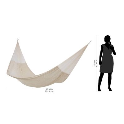 Alternate image for Handcrafted Cotton Solid Rope Hammock Double Natural Comfort