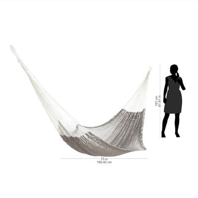 Alternate image for Solid Grey Hand Woven Cotton Maya Hammock Single Ashen Beach