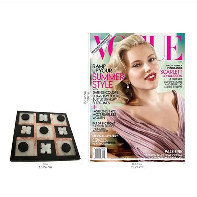 Alternate image for Marble Tic Tac Toe Board Game from Mexico Rose on Black