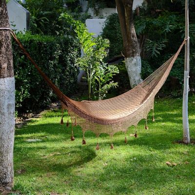 Alternate image for Handcrafted Solid Mayan Hammock from Mexico Triple Copper Filigree