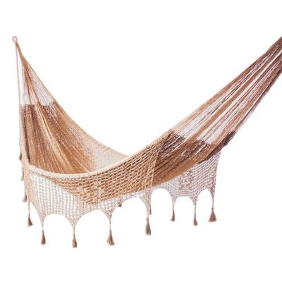 Alternate image for Handcrafted Solid Mayan Hammock from Mexico Triple Copper Filigree