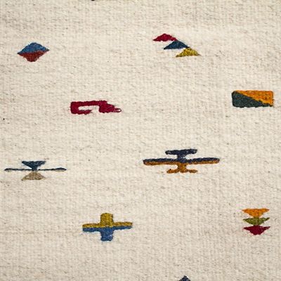 Alternate image for Geometric Patterned 100 Wool Area Rug in Earth Tones 3x5 Serene Landscape