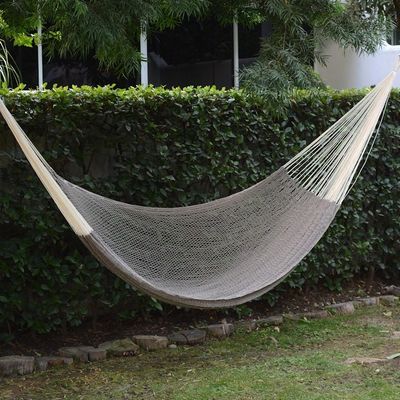 Alternate image for Mexican Hand Woven Grey Cotton Maya Hammock Double Maya Mist