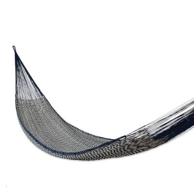 Alternate image for Mayan Rope Style Double Nylon Handmade Hammock Mexico Ocean Waves