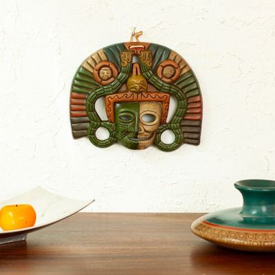 Alternate image for Life and Death Pre-Hispanic Mask Ceramic Replica Aztec Duality