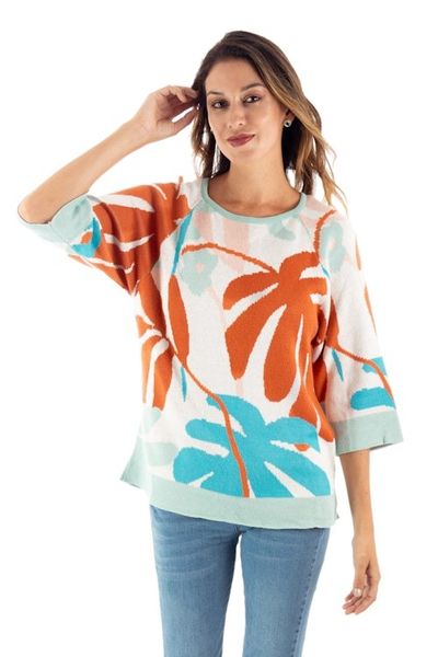 Alternate image for Jacquard Knit Sweater from Peru Tropical Trend