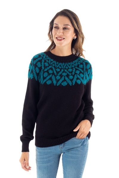 Alternate image for Knit 100 Alpaca Sweater Modern Geometry