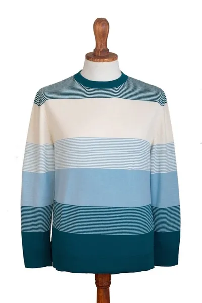 Alternate image for Mens Striped Pima Cotton Sweater Cool Horizons