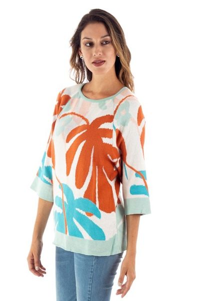 Alternate image for Jacquard Knit Sweater from Peru Tropical Trend