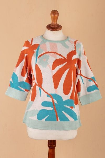 Alternate image for Jacquard Knit Sweater from Peru Tropical Trend