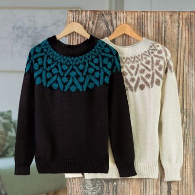 Alternate image for Knit 100 Alpaca Sweater Modern Geometry