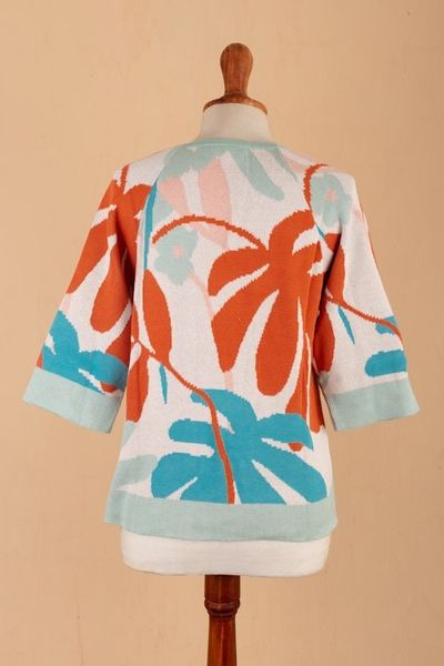 Alternate image for Jacquard Knit Sweater from Peru Tropical Trend