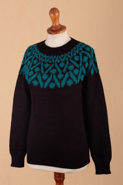Alternate image for Knit 100 Alpaca Sweater Modern Geometry