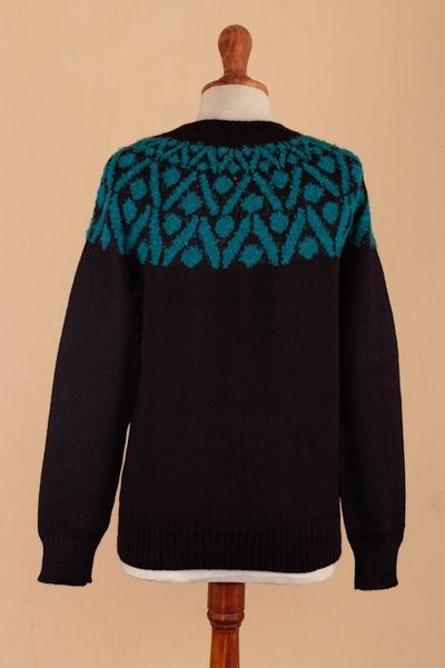 Alternate image for Knit 100 Alpaca Sweater Modern Geometry