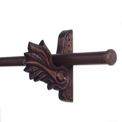 Alternate image for Carved Acanthus Leaf Cedar Wood Tapestry Rod Acanthus