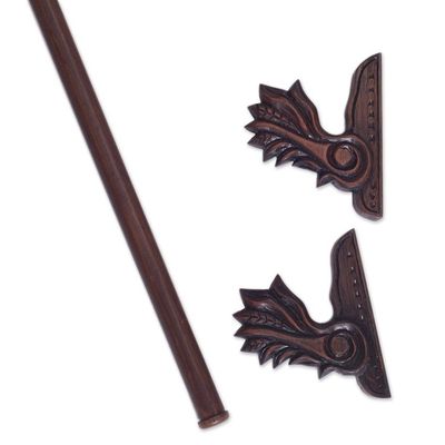 Alternate image for Carved Acanthus Leaf Cedar Wood Tapestry Rod Acanthus