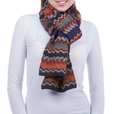 Alternate image for Alpaca Wool Striped Scarf Lavish Winter