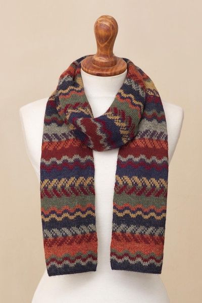Alternate image for Alpaca Wool Striped Scarf Lavish Winter