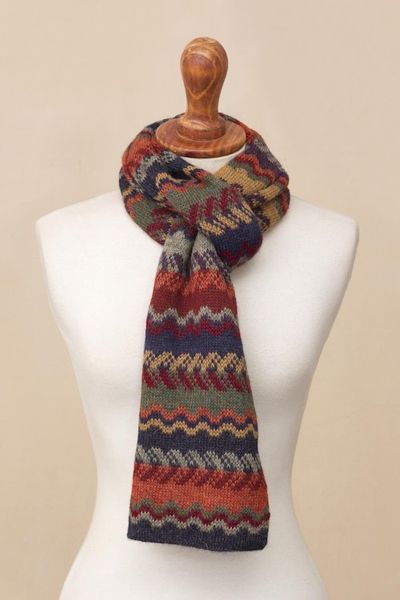 Alternate image for Alpaca Wool Striped Scarf Lavish Winter