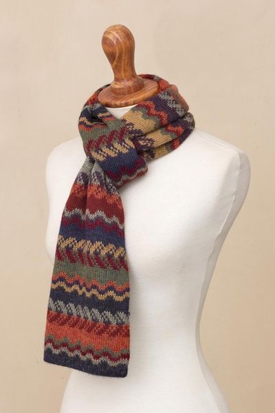 Alternate image for Alpaca Wool Striped Scarf Lavish Winter