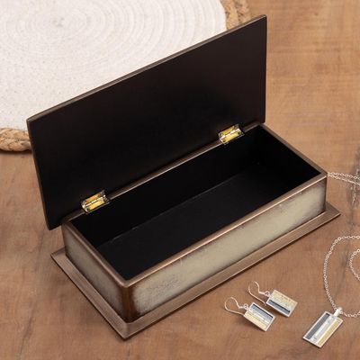 Alternate image for Fish Themed Reverse-Painted Glass Box Ocean Harmony in White