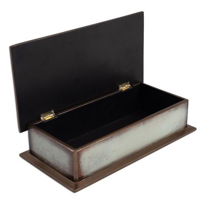 Alternate image for Fish Themed Reverse-Painted Glass Box Ocean Harmony in White